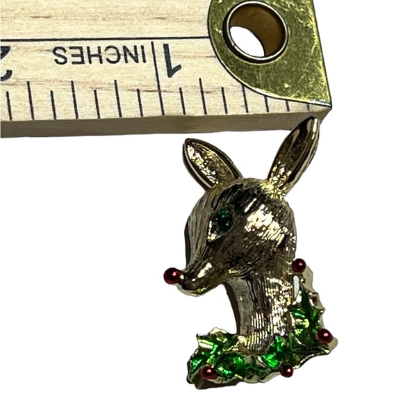 Vintage Gerrys Rudolph Red Nosed Reindeer‎ Brooch/Pin Christmas - Picture 3 of 7